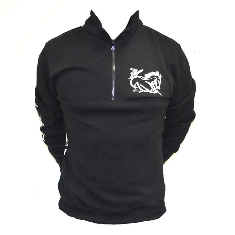 Animals To Wear "Wild Horse" 1/4 Zip Sweatshirt - Black 4 Animals To Wear "Wild Horse" 1/4 Zip Sweatshirt - Black - Image 2