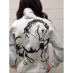 Animals To Wear "Boss" 1/4 Zip Sweatshirt - Light Grey