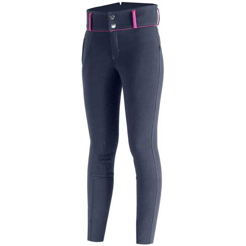 Horze Kids' Daniela Full Seat Breeches - Dark Navy/Cactus Flower Purple 5 Horze Kids' Daniela Full Seat Breeches - Dark Navy/Cactus Flower Purple - Image 3