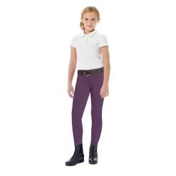 Ovation Kids' Aerowick GripTec Knee Patch Tight - Italian Plum