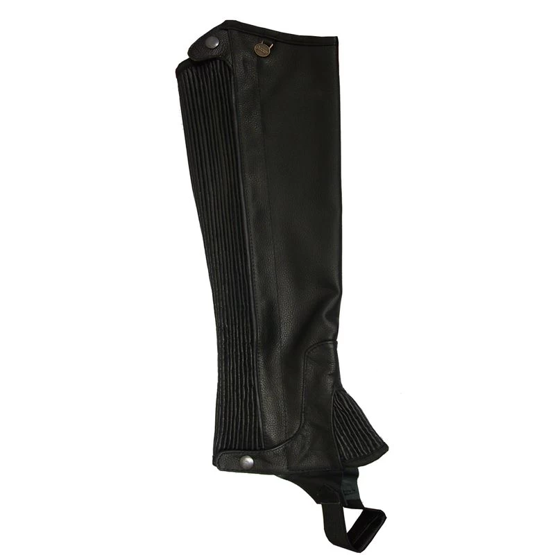 Ovation Kids' Pro Topgrain Half Chaps - Black 3 Ovation Kids' Pro Topgrain Half Chaps - Black