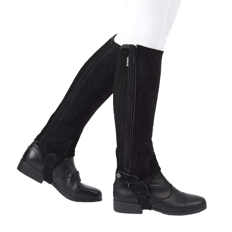 Dublin Kids' Suede Half Chaps II - Black 3 Dublin Kids' Suede Half Chaps II - Black