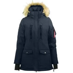 Horze Women's Brooke Long Parka Jacket - Dark Navy -Equestrian Equipment 347825 800 800