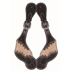 Western Rawhide Country Legend Rough Out With Buckstitch Spur Straps - Tan