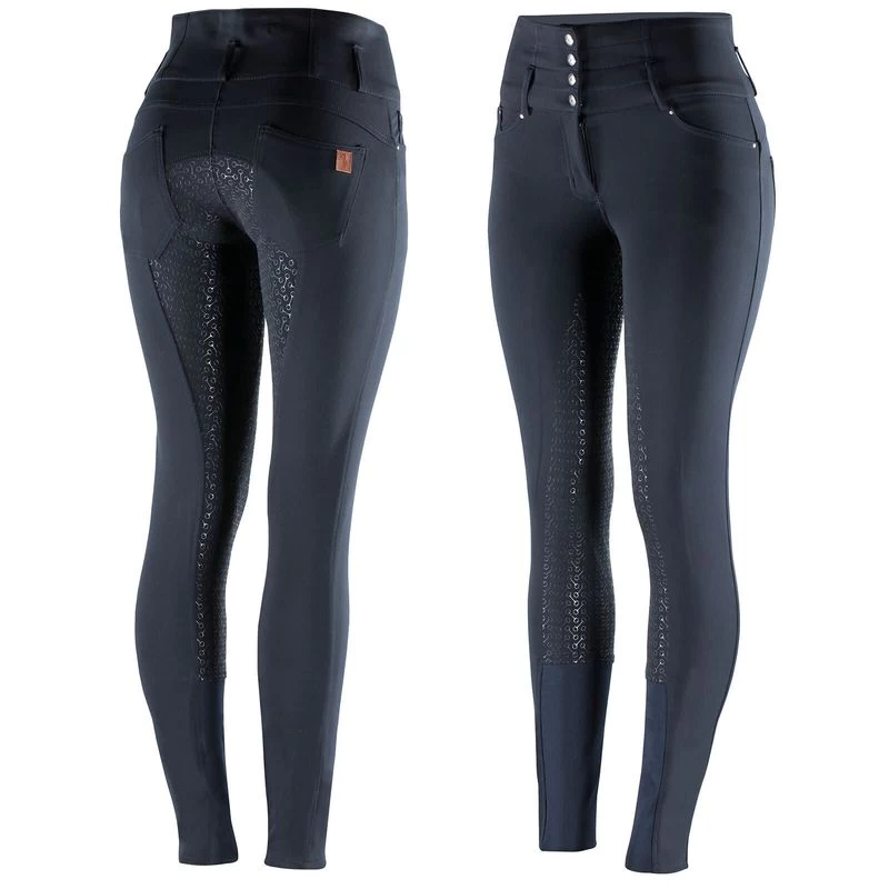 Horze Women's Tara Full Seat Breeches - Dark Navy 3 Horze Women's Tara Full Seat Breeches - Dark Navy