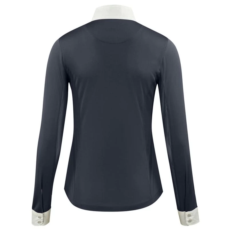 Horze Women's Blaire Long Sleeve Sun Show Shirt - Dark Navy 4 Horze Women's Blaire Long Sleeve Sun Show Shirt - Dark Navy - Image 2