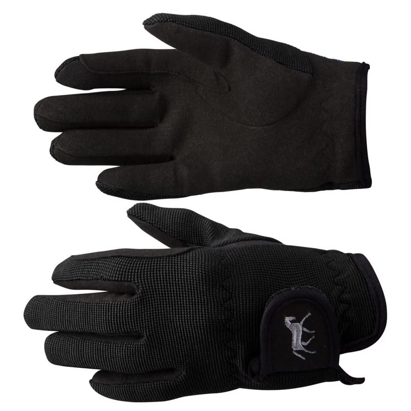 Horze Kids' Stretch Gloves - Black 3 Horze Kids' Stretch Gloves - Black