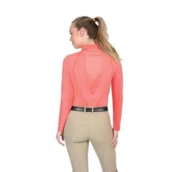 Ovation Women's Thesie Long Sleeve Tech Shirt - Summer Peach -Equestrian Equipment 395369 800 800
