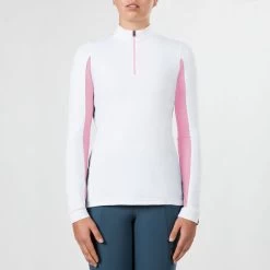 Irideon Women's CoolDown IceFil Long Sleeve Jersey - White/Pink Sunrise