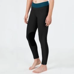 Irideon Women's Synergy Knee Patch Tights - Black/Baltic Blue