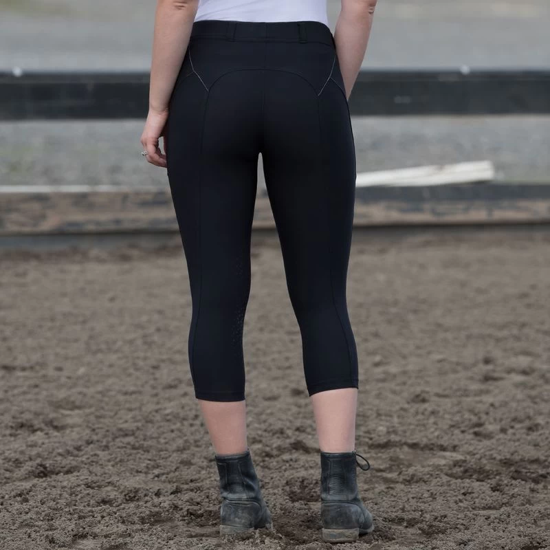 Irideon Women's Issential Capriole Capri Knee Patch Tights - Black 3 Irideon Women's Issential Capriole Capri Knee Patch Tights - Black