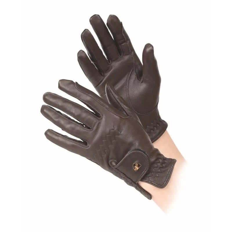 Shires Aubrion Kids' Leather Riding Gloves - Brown 3 Shires Aubrion Kids' Leather Riding Gloves - Brown