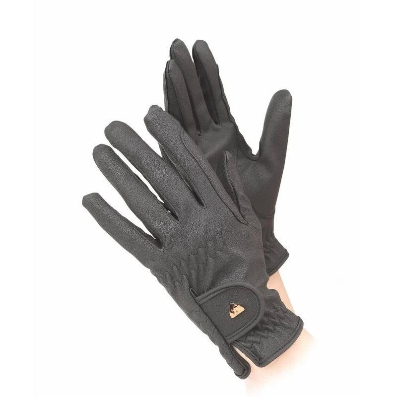 Shires Aubrion Kids' PU Riding Gloves - Black 3 Shires Aubrion Kids' PU Riding Gloves - Black