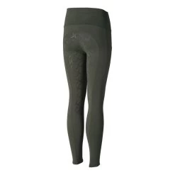 Horze Kids' Gillian Silicone Full Seat Tights - Beetle Khaki Green -Equestrian Equipment 415865 800 800