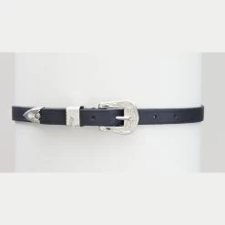 Camelot Silver Buckle Spur Straps - Black