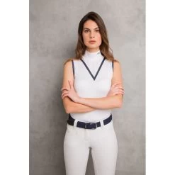 Alessandro Albanese Women's Mina Technical Sleeveless Top - White -Equestrian Equipment 443491 800 800