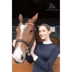 Cavalliera Women's High Style Long Sleeve Show Shirt - Navy Blue/Navy Blue -Equestrian Equipment 455573 800 800