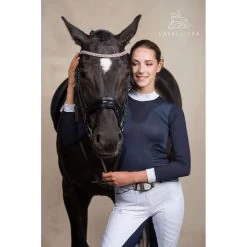 Cavalliera Women's High Style Long Sleeve Show Shirt - Navy Blue/Navy Blue -Equestrian Equipment 455574 800 800
