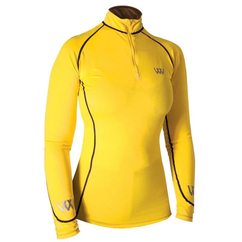 Woof Wear Women's Performance Quarter Zip Riding Shirt - Sunshine Yellow 3 Woof Wear Women's Performance Quarter Zip Riding Shirt - Sunshine Yellow