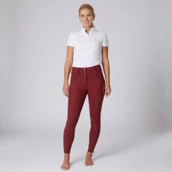 B Vertigo Women's Dianne Thermo Full Seat Breeches - Syrah Dark Red -Equestrian Equipment 476026 800 800