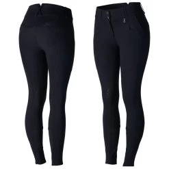 Horze Women's Angela High Waist Silicone Knee Patch Breeches - Dark Navy