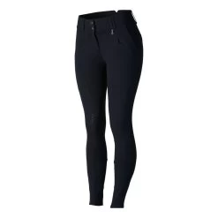 Horze Women's Angela High Waist Silicone Knee Patch Breeches - Dark Navy -Equestrian Equipment 478518 800 800