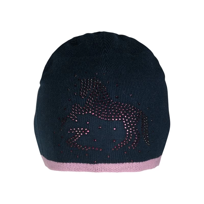Horze Kids' Keona Crystal Beanie - Dark Navy/Arty Purple 4 Horze Kids' Keona Crystal Beanie - Dark Navy/Arty Purple - Image 2