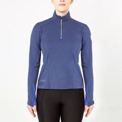 Irideon Women's Radiant Half Zip Top - Denim -Equestrian Equipment 482703 800 800