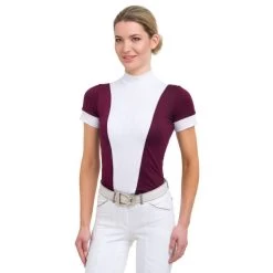 Cavalliera Women's Queen Short Sleeve Show Shirt - Aubergine 7 Cavalliera Women's Queen Short Sleeve Show Shirt - Aubergine -Equestrian Equipment 496668 800 800