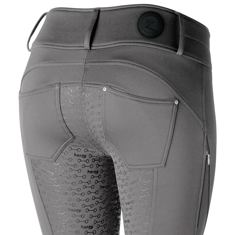 Horze Kids' Rhea Full Seat Thermo Breeches W/Back Pockets - Charcoal Grey 4 Horze Kids' Rhea Full Seat Thermo Breeches W/Back Pockets - Charcoal Grey - Image 2