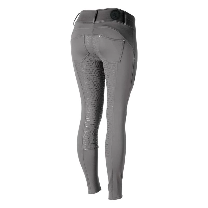 Horze Kids' Rhea Full Seat Thermo Breeches W/Back Pockets - Charcoal Grey 5 Horze Kids' Rhea Full Seat Thermo Breeches W/Back Pockets - Charcoal Grey - Image 3