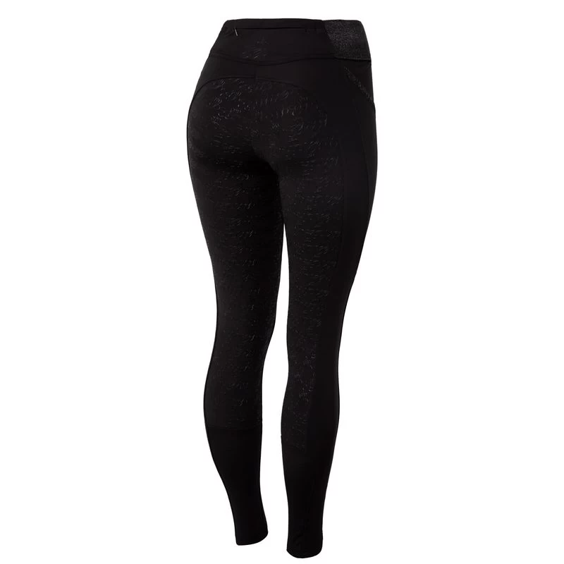Horze Women's Tights W/Black Glitter - Black 7 Horze Women's Tights W/Black Glitter - Black - Image 5