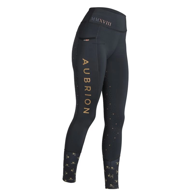 Shires Aubrion Women's Team Riding Tights - Black 4 Shires Aubrion Women's Team Riding Tights - Black - Image 2