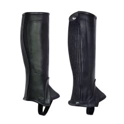 Perri's Professional Calfskin Zipper Half Chaps - Black