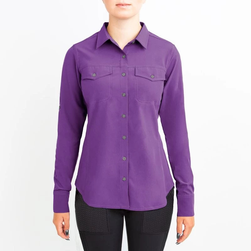 Irideon Women's Aspen Long Sleeve Trail Shirt - Purple Hibiscus 3 Irideon Women's Aspen Long Sleeve Trail Shirt - Purple Hibiscus