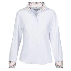Ovation Women's Jorden Full Snap Show Shirt - White/Confetti Dots