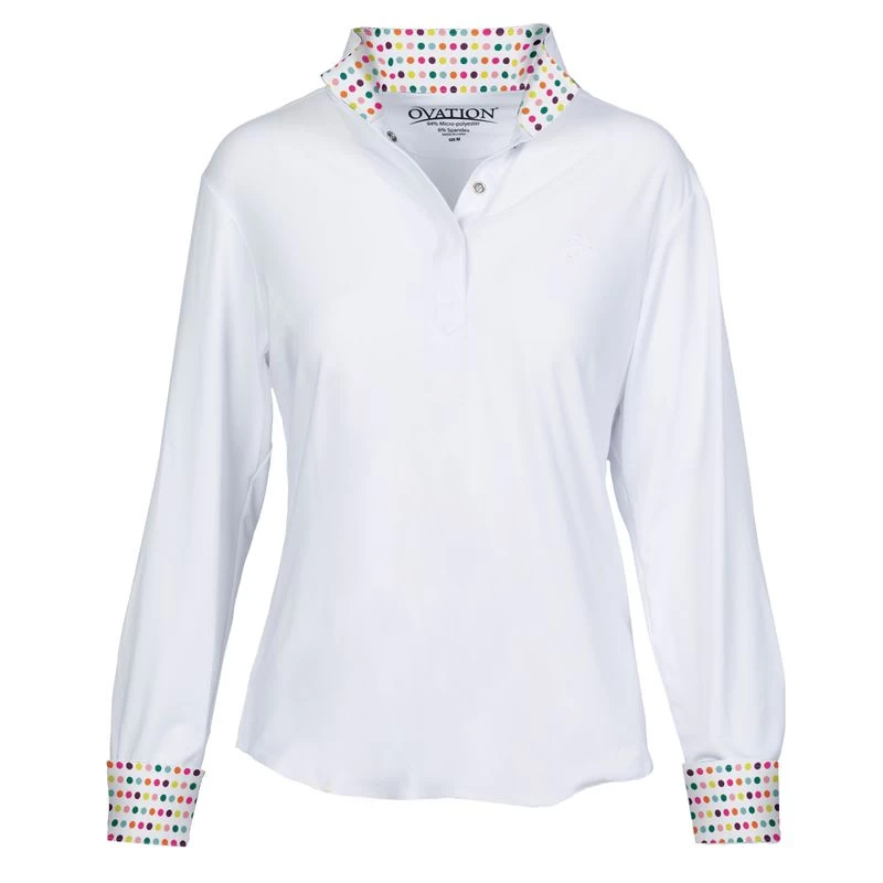 Ovation Women's Jorden Full Snap Show Shirt - White/Confetti Dots 3 Ovation Women's Jorden Full Snap Show Shirt - White/Confetti Dots