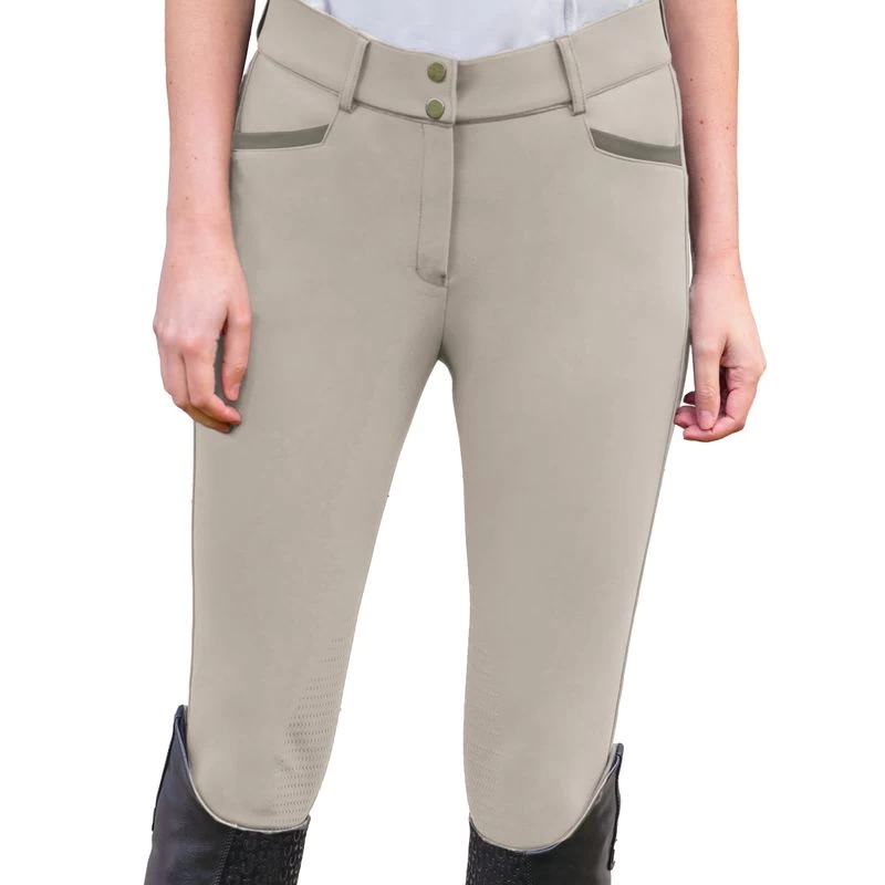 Ovation Women's Elegance Dynamic Knee Patch Breeches - Tan 3 Ovation Women's Elegance Dynamic Knee Patch Breeches - Tan