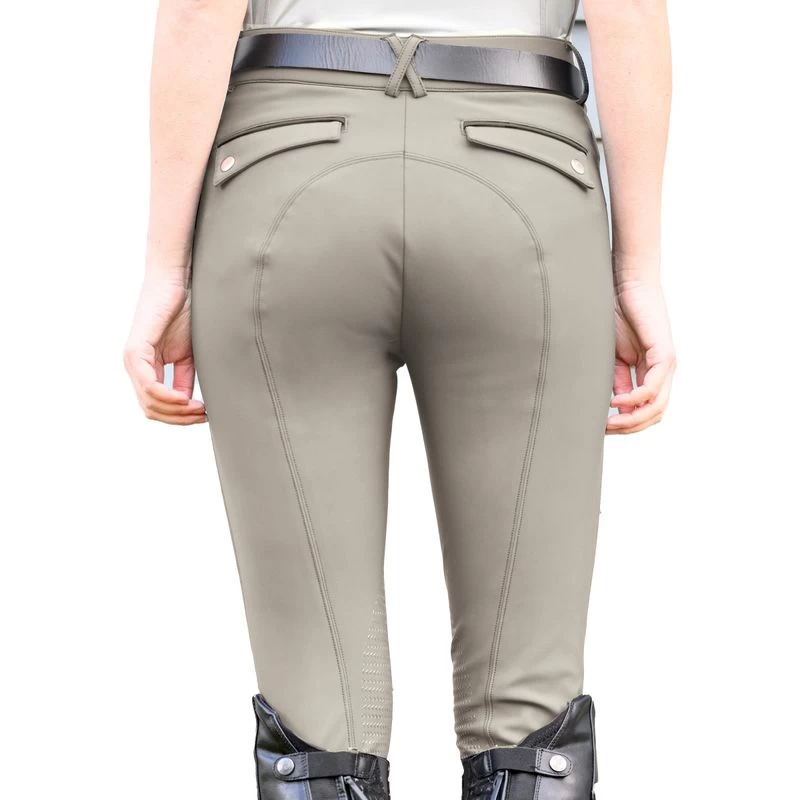 Ovation Women's Elegance Dynamic Knee Patch Breeches - Tan 4 Ovation Women's Elegance Dynamic Knee Patch Breeches - Tan - Image 2