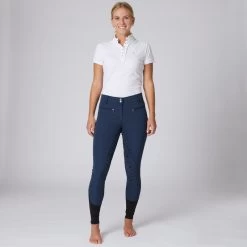 Horze Women's Melody High Waist Micro Silicone Full Seat Breeches - Dark Dark Blue 11 Horze Women's Melody High Waist Micro Silicone Full Seat Breeches - Dark Dark Blue -Equestrian Equipment 529924 800 800