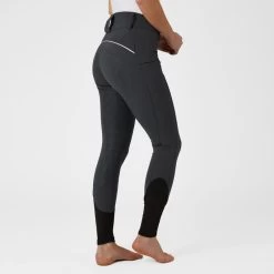 Horze Women's Callie High Waist Breeches W/Piping - Shadow Grey -Equestrian Equipment 531502 800 800