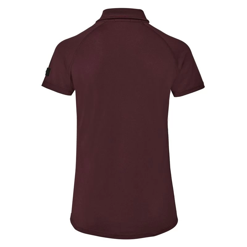Horze Women's Tiana Short Sleeved Polo - Red Mahogany Burgundy 6 Horze Women's Tiana Short Sleeved Polo - Red Mahogany Burgundy - Image 4