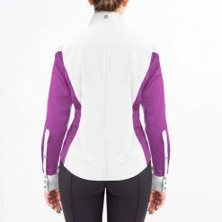 Irideon Kids' Athena Long Sleeve Show Shirt - Bright White/Purple Hibiscus -Equestrian Equipment 540366 800 800
