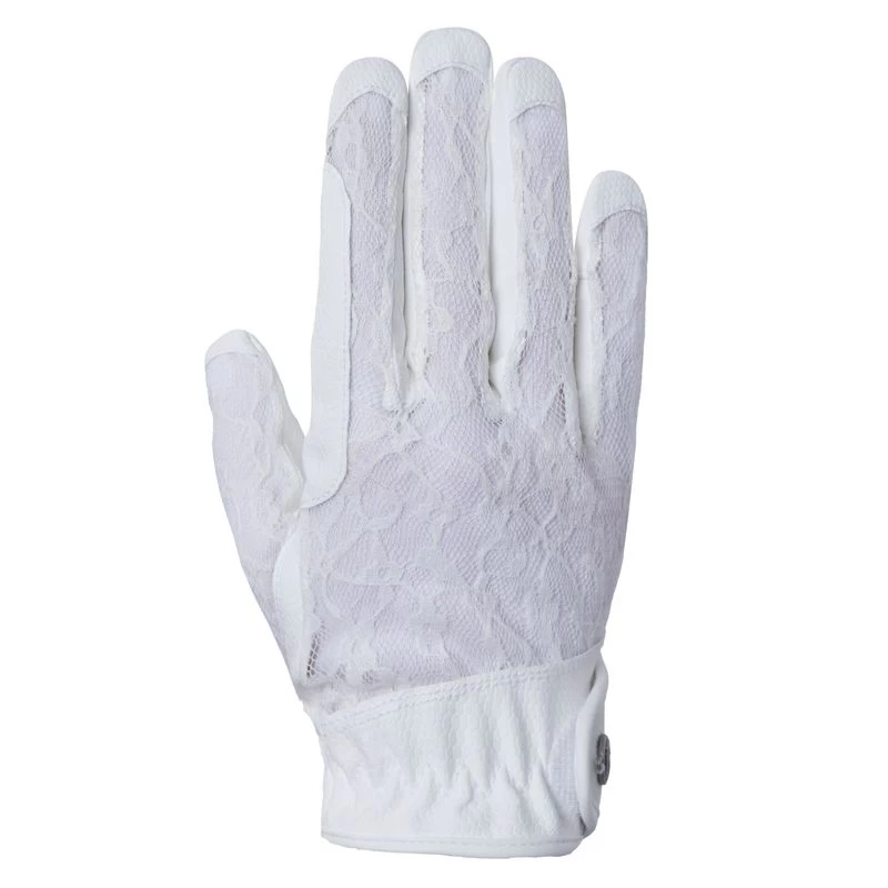 B Vertigo Women's Cooling Lace Riding Gloves - White 6 B Vertigo Women's Cooling Lace Riding Gloves - White - Image 4