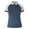 Horze Women's Laura Ventilated Polo Training Shirt - Obscure Night Blue/ Pebble Grey -Equestrian Equipment 549259 800 800