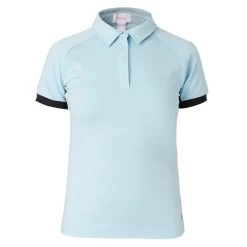 Horze Women's Laura Ventilated Polo Training Shirt - Corydalis Light Blue