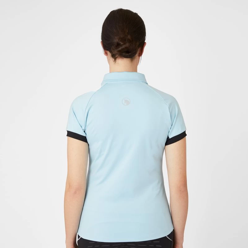 Horze Women's Laura Ventilated Polo Training Shirt - Corydalis Light Blue 5 Horze Women's Laura Ventilated Polo Training Shirt - Corydalis Light Blue - Image 3