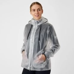 B Vertigo Women's Remi Transparent Rain Coat - Dark Navy Trim