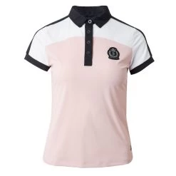 B Vertigo Women's Alessa Performance Polo Shirt - Silver Pink/ Dark White