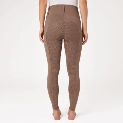 Horze Women's Lucinda High Waist Tights Silicone Full Seat - Cocoa Mocha -Equestrian Equipment 558440 800 800